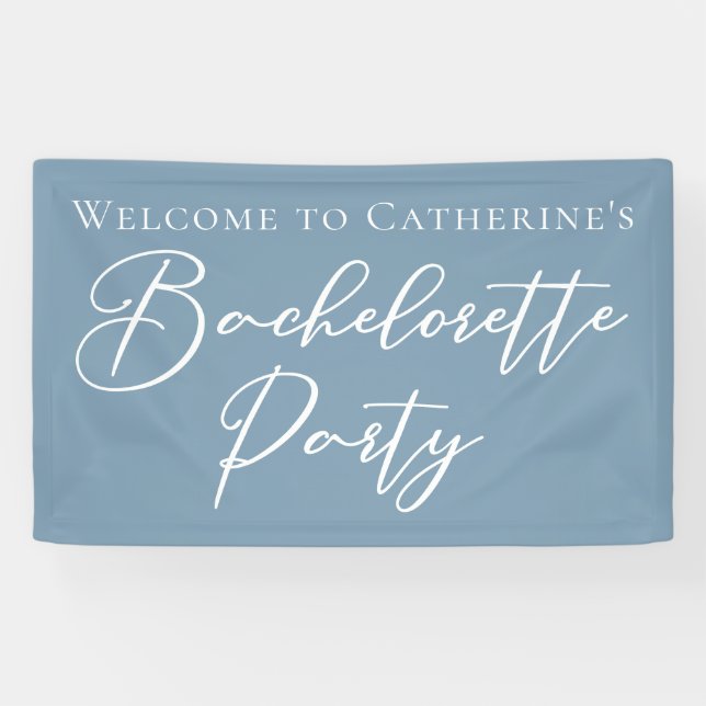 Staubblau Junggesellinnen-Abschied Personalized Banner (Horizontal)