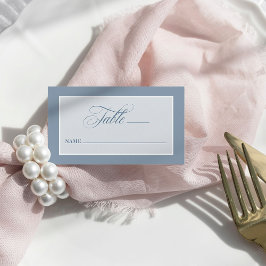Staubblau | Klassische und Luxus-Hochzeitskarte Platzkarte
