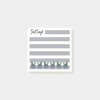 Staubblau | Liniiert | Gettopfte Kakteen - Post-it Klebezettel