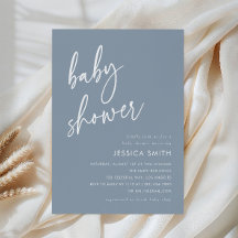 Staubblau minimalistische Babyparty