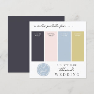 Staubblau-Navy-Gold- und Blush-Farbpalette Karte
