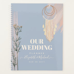 Staubblau Pfirsich Boho Hochzeit Planer