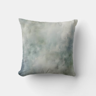 Staubblau Salbeigrün Weiß Aquarell Abstrakt 16 Kissen