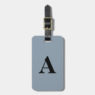 Staubblau-schwarzes Monogramm-Hochzeitsgeschenk-Pa Gepäckanhänger