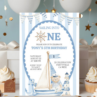 Staubblau segelt in den Geburtstag eines Seglers Einladung