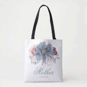 Staubblau und Mauve Florale Elegante Hochzeit Tasche