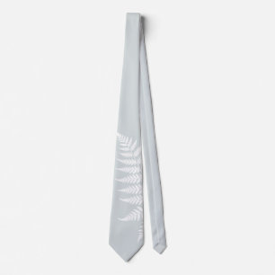 Staubblau Weiße Farne Einfach Elegante Hochzeit Krawatte