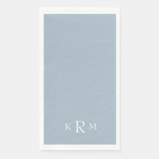 Staubblau Weiße Monogramm Serviette