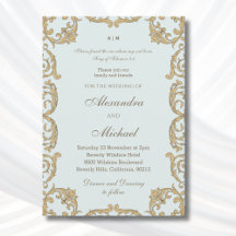 Staubblaue barocke Bibelvers christliche Hochzeit