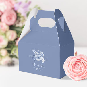 Staubblaue Blumen-"Danke"-Geschenkbox Geschenkschachtel