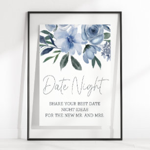 Staubblaue Blumen Date Night Poster
