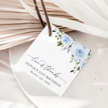 Staubblaue Blumen, Grün, Boho, Geburtstag