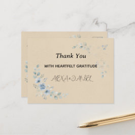 Staubblaue Blumen-Hochzeit-Dankeskarten-Postkarte Postkarte