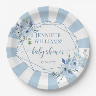Staubblaue Blumen-Jungen-Baby-Party-Papierteller Pappteller