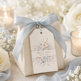 Staubblaue botanische Hochzeitsgeschenk-Anhänger Geschenkanhänger