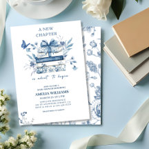 Staubblaue Chinoiserie-Baby-Shower 'Neues Kapitel'