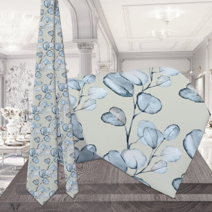 Staubblaue Eukalyptus-Zweige Blush-Salbei-Hochzeit Krawatte