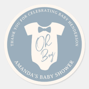 Staubblaue Fliege Baby Shower Runder Aufkleber