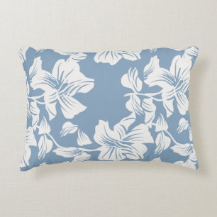 Staubblaue Floral-Silhouette Moderne Kissenhülle Dekokissen