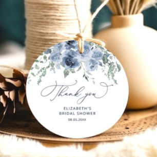 Staubblaue florale Dankesanhänger für Brautparty Geschenkanhänger