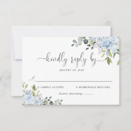 Staubblaue Florale Eukalyptus Hochzeits-RSVP-Karte RSVP Karte