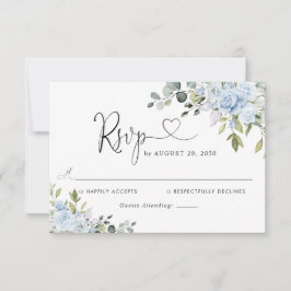 Staubblaue Florale Eukalyptus Hochzeits-RSVP-Karte RSVP Karte