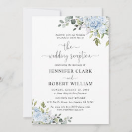 Staubblaue Florale Eukalyptus Hochzeitseinladung Einladung