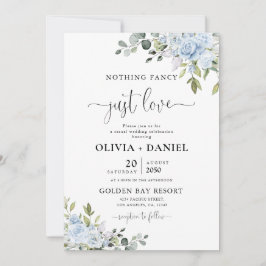 Staubblaue Florale Eukalyptus Hochzeitseinladung Einladung