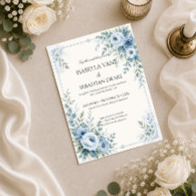 Staubblaue florale Hochzeit