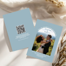 Staubblaue Foto-Bogen-Hochzeit