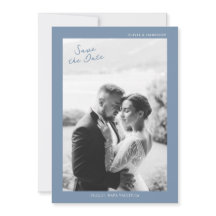 Staubblaue Hochzeit - Save-the-Date-Karte