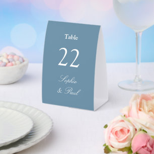 Staubblaue Hochzeit Tischnummer Papier Tischzelt Tischaufsteller