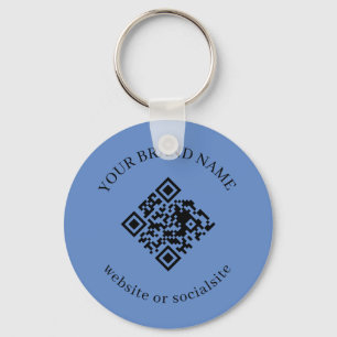 Staubblaue individuelle Geschäfts-QR-Code-Schlüsse Schlüsselanhänger