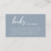 Staubblaue Minimal Bücher für Baby Shower Umschlag