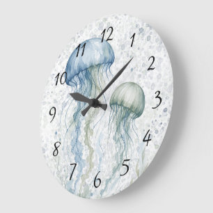 Staubblaue Quallen-Jungen-Baby-Party Große Wanduhr