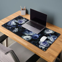 Staubblaue Rose Moody Dark Floral Romantisch Schreibtischunterlage