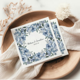 Staubblaue Rosen Blumen Boho Romantische Hochzeit Serviette