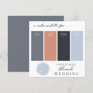 Staubblaue Rosen-Gold- und Navy-Farbpalette-Karte Einladung