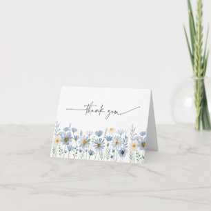Staubblaue Salbei-Wildblumen-Hochzeit Dankeskarte