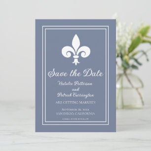Staubblaue Save-the-Date-Einladung Einladung