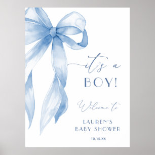 Staubblaue Schleife, It's A Boy Baby-Shower-Willko Poster