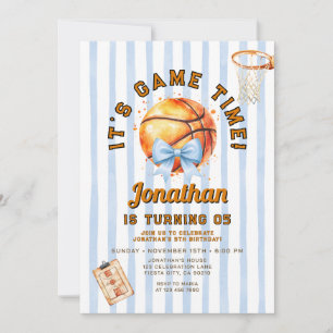Staubblaue Schleife Mädchen Basketball Spielzeit G Einladung