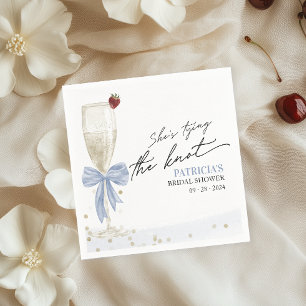 Staubblaue Schleife Sie heiratet Brautparty Serviette
