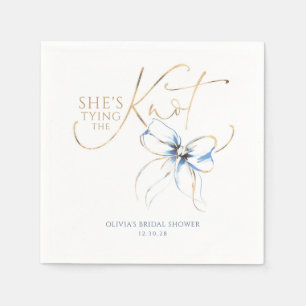 Staubblaue Schleife - Sie heiratet - Brautparty Serviette