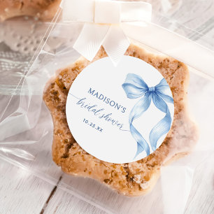 Staubblaue Schleife Sie knüpft den Knoten Junggese Runder Aufkleber