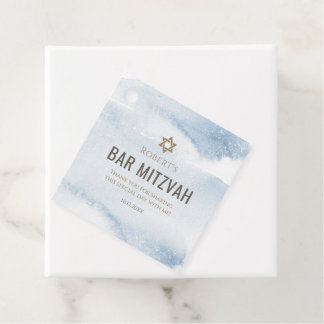 Staubblaue Wasserfarbe Bar Mizwa Geschenkanhänger