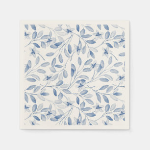 Staubblaue Wasserfarbe-Eukalyptus-Blumenserviette Serviette