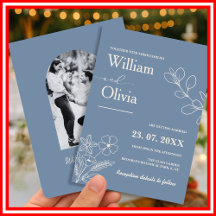 Staubblaue Wildblumen-Foto-Hochzeit