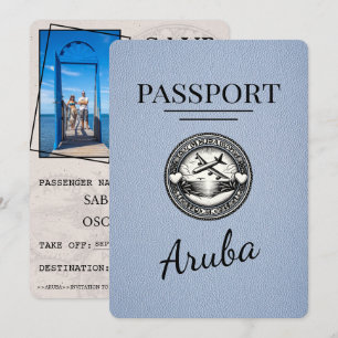 Staubblauer Aruba-Reisepass Save The Date