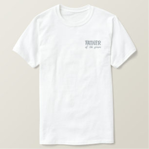 Staubblauer Brautvater Besticktes T-Shirt